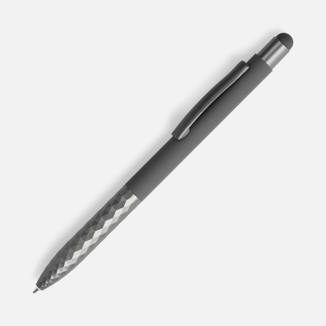 Ручка шариковая Digit Soft Touch со стилусом, серая Ручка шариковая Digit Soft Touch со стилусом, серая