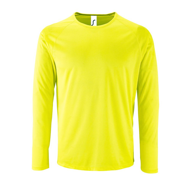 Футболка с длинным рукавом Sporty LSL Men желтый неон Футболка с длинным рукавом Sporty LSL Men желтый неон