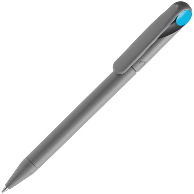 Ручка шариковая Prodir DS1 TMM Dot, серая с голубым Ручка шариковая Prodir DS1 TMM Dot, серая с голубым