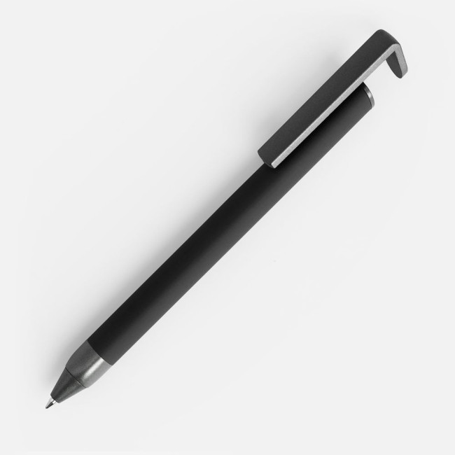 Ручка шариковая Standic с подставкой для телефона, черная Ручка шариковая Standic с подставкой для телефона, черная