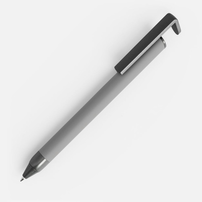 Ручка шариковая Standic с подставкой для телефона, серая Ручка шариковая Standic с подставкой для телефона, серая