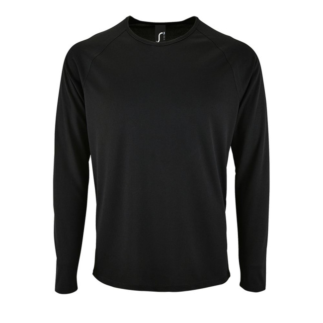 Футболка с длинным рукавом Sporty LSL Men, черная Футболка с длинным рукавом Sporty LSL Men, черная