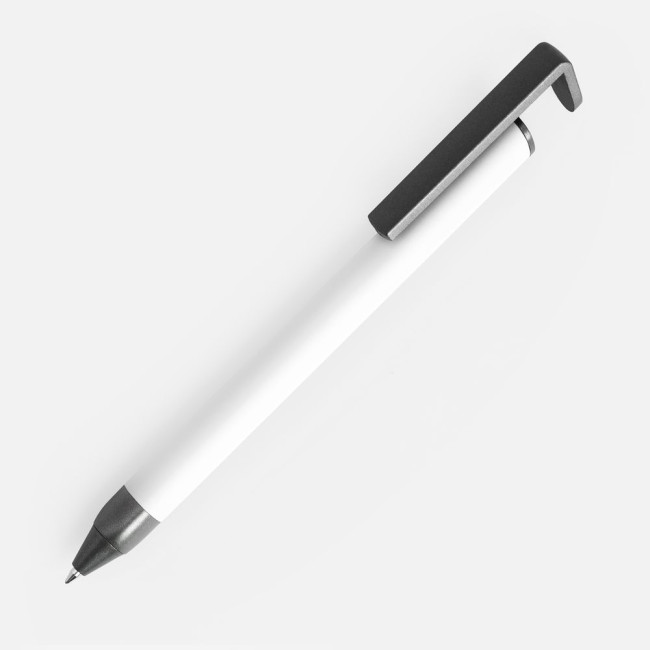 Ручка шариковая Standic с подставкой для телефона, белая Ручка шариковая Standic с подставкой для телефона, белая