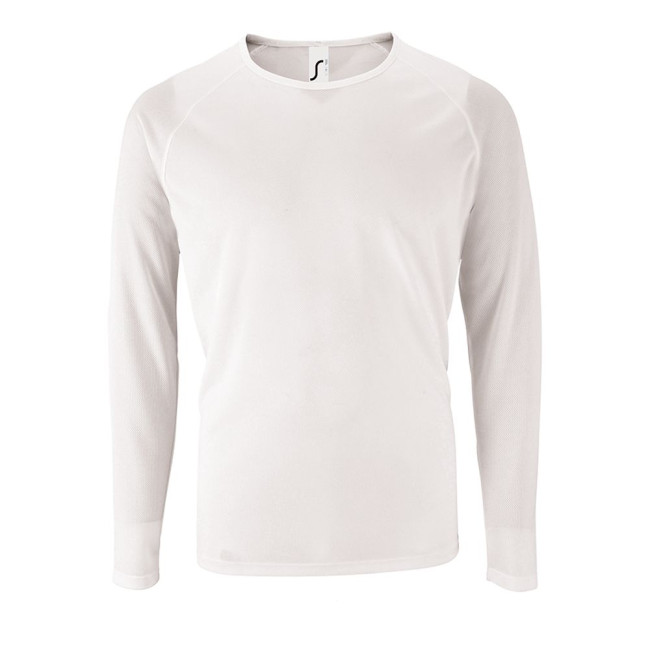 Футболка с длинным рукавом Sporty LSL Men, белая Футболка с длинным рукавом Sporty LSL Men, белая