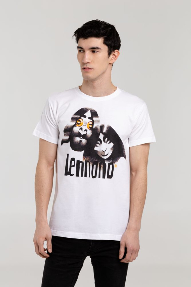 Футболка «Меламед. John Lennon, Yoko Ono», белая Футболка «Меламед. John Lennon, Yoko Ono», белая