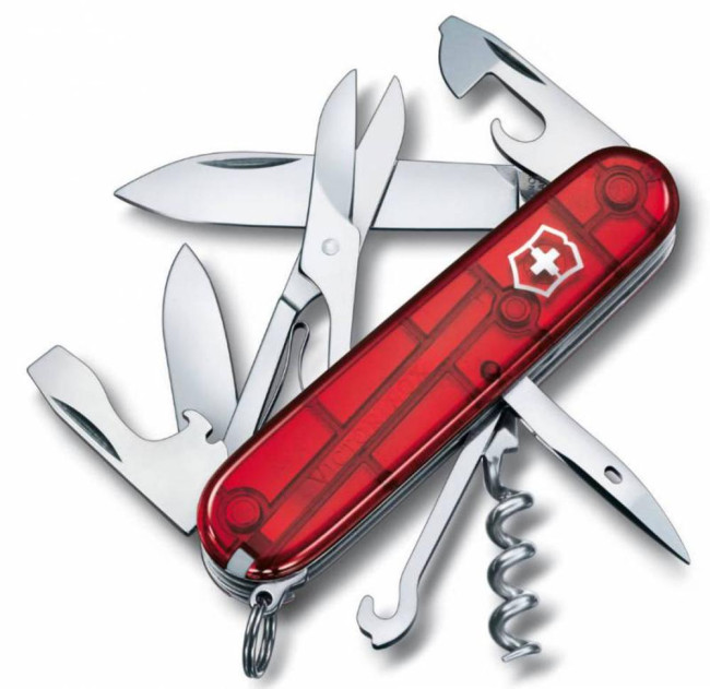 Офицерский нож Climber 91, прозрачный красный Офицерский нож Climber 91, прозрачный красный