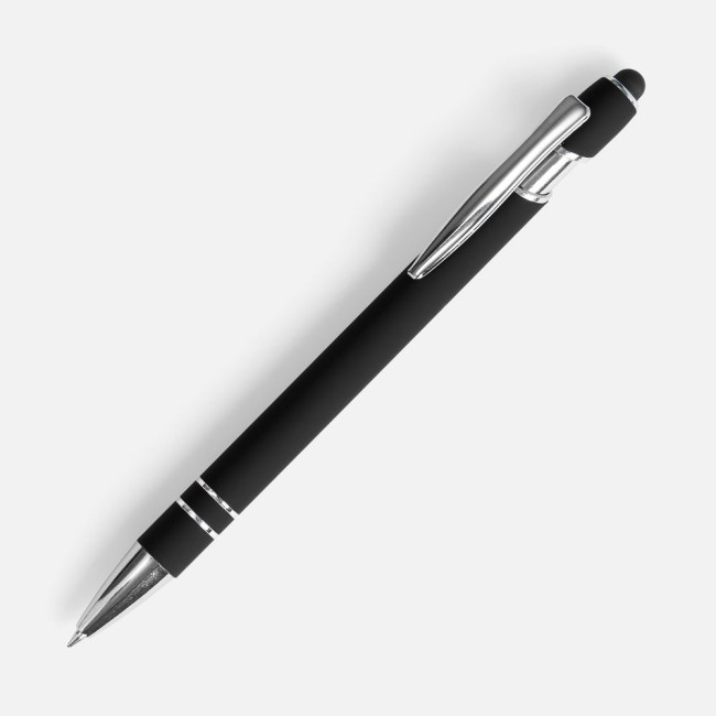 Ручка шариковая Pointer Soft Touch со стилусом, черная Ручка шариковая Pointer Soft Touch со стилусом, черная